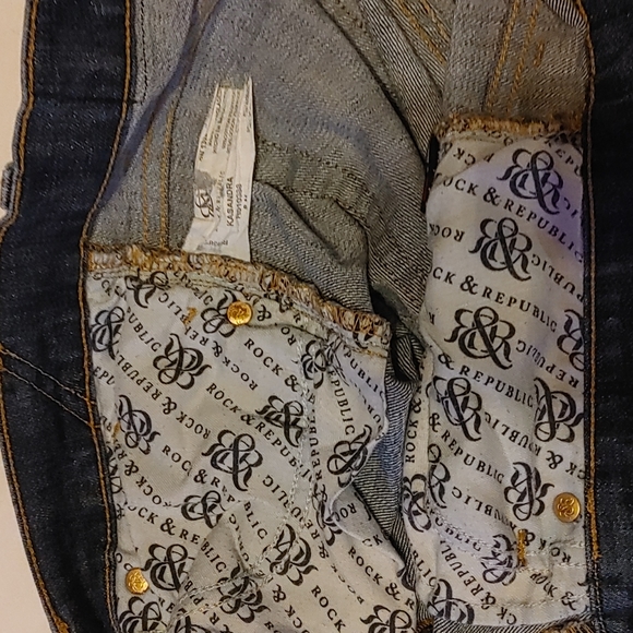 Rock & Republic Boot Cut Jeans Kasandra Rose Gold Stud Size 8 - Picture 12 of 12